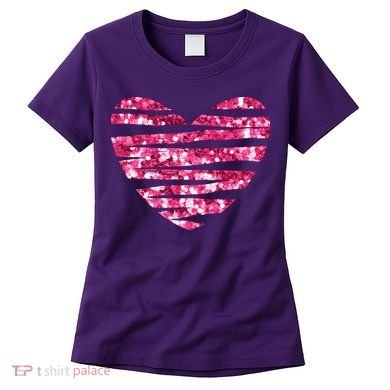 Pink Glitter Heart Cute Gift Women's T-Shirt
