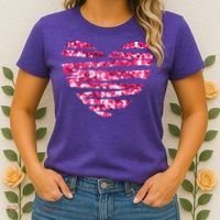 Pink Glitter Heart Cute Gift Women's T-Shirt thumb 2