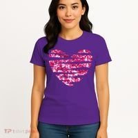 Pink Glitter Heart Cute Gift Women's T-Shirt thumb 4