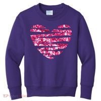 Pink Glitter Heart Cute Gift Kids Sweatshirt thumb 0