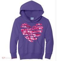 Pink Glitter Heart Cute Gift Kids Hoodie thumb 0