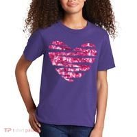 Pink Glitter Heart Cute Gift Kids T-Shirt thumb 2