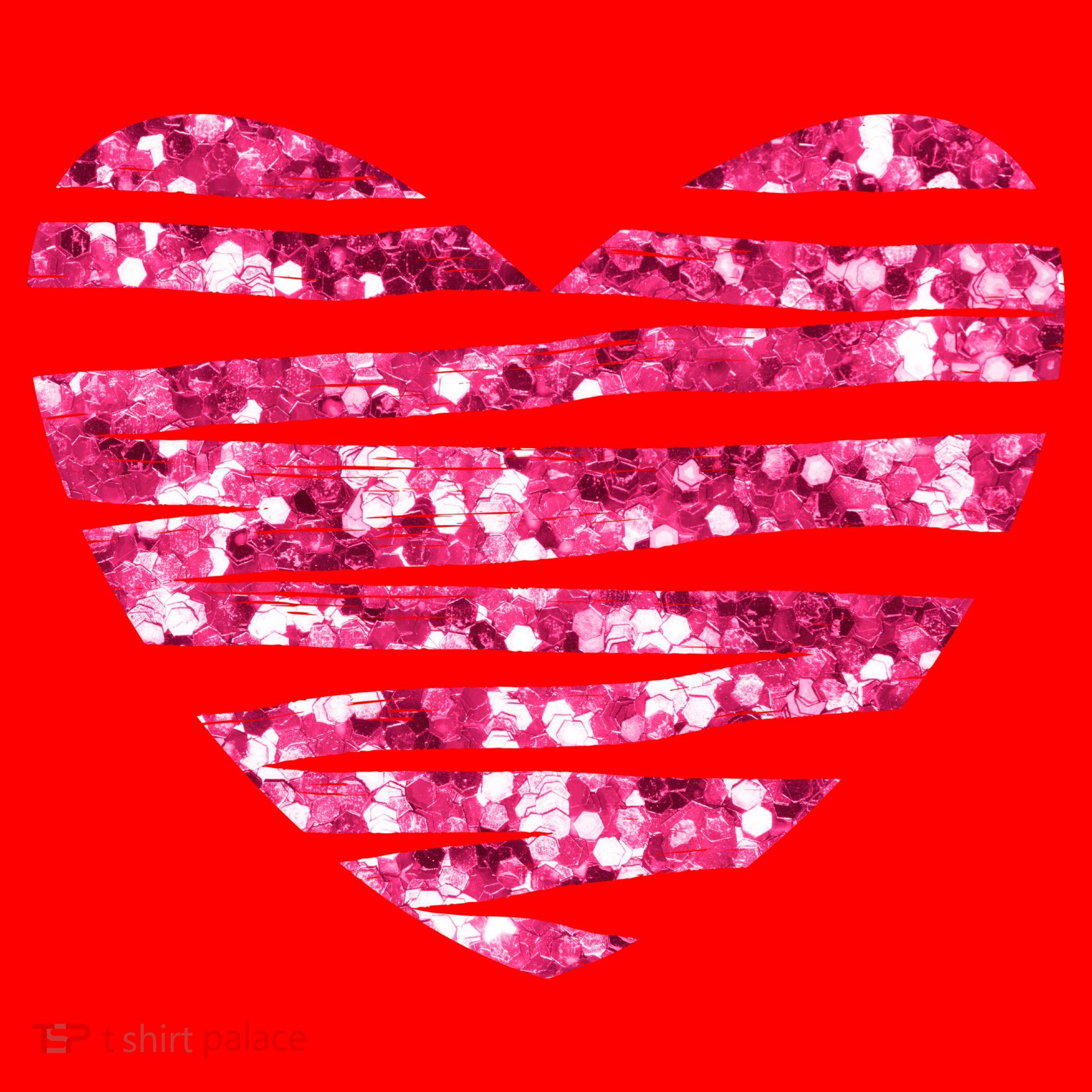 Pink Glitter Heart Cute Gift Santa Hat