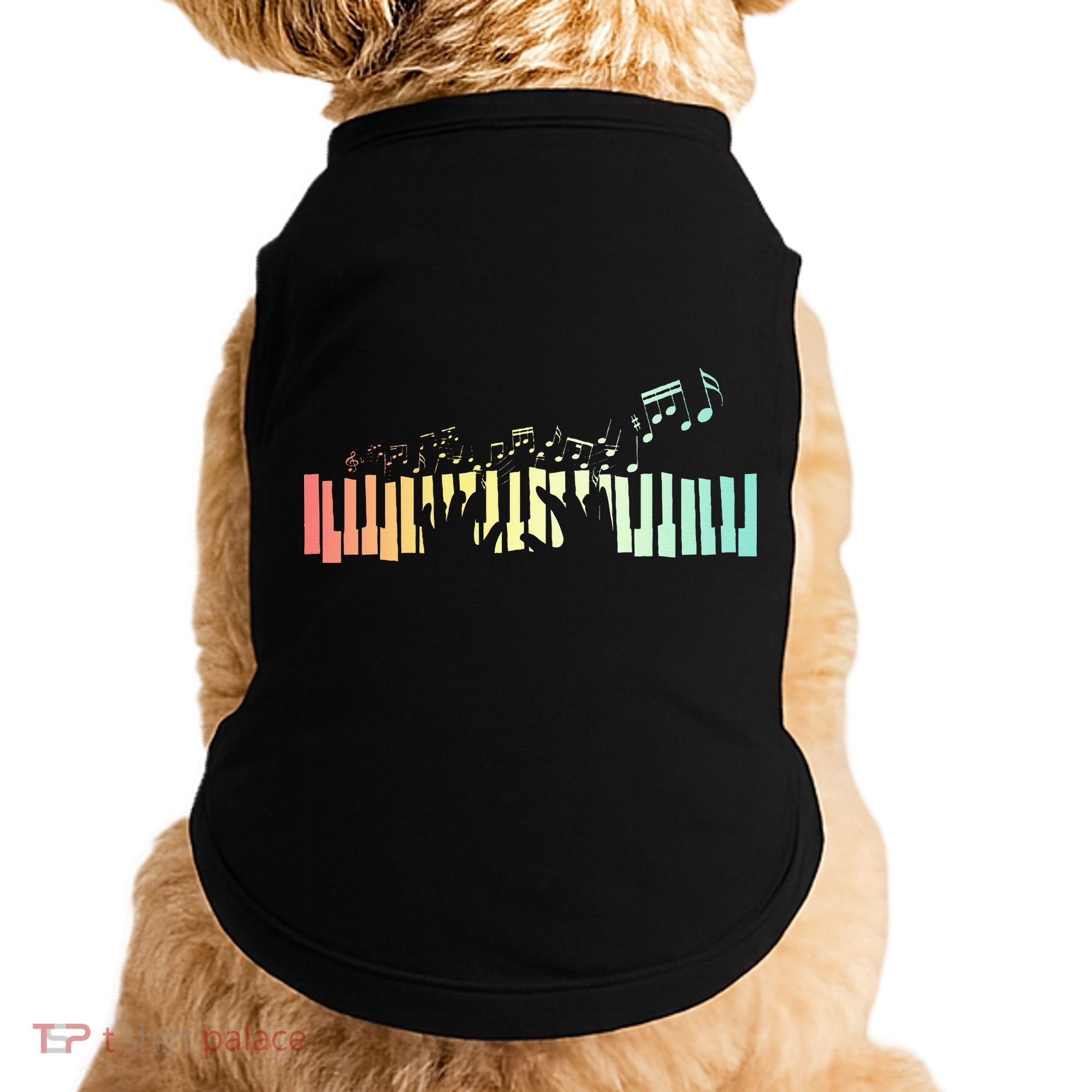 Pianist Gift Idea Keyboards Music Notes Piano Doggie Tank