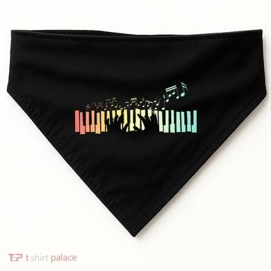 Pianist Gift Idea Keyboards Music Notes Piano USA-Made Doggie Bandana