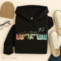 Pianist Gift Idea Keyboards Music Notes Piano Hoodie thumb 4