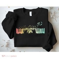 Pianist Gift Idea Keyboards Music Notes Piano Sweatshirt thumb 2