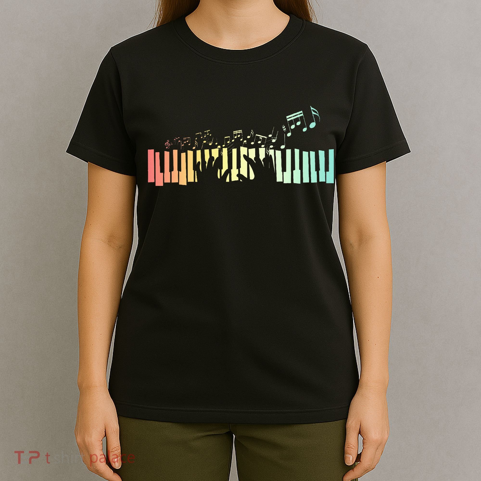 Pianist Gift Idea Keyboards Music Notes Piano T-Shirt