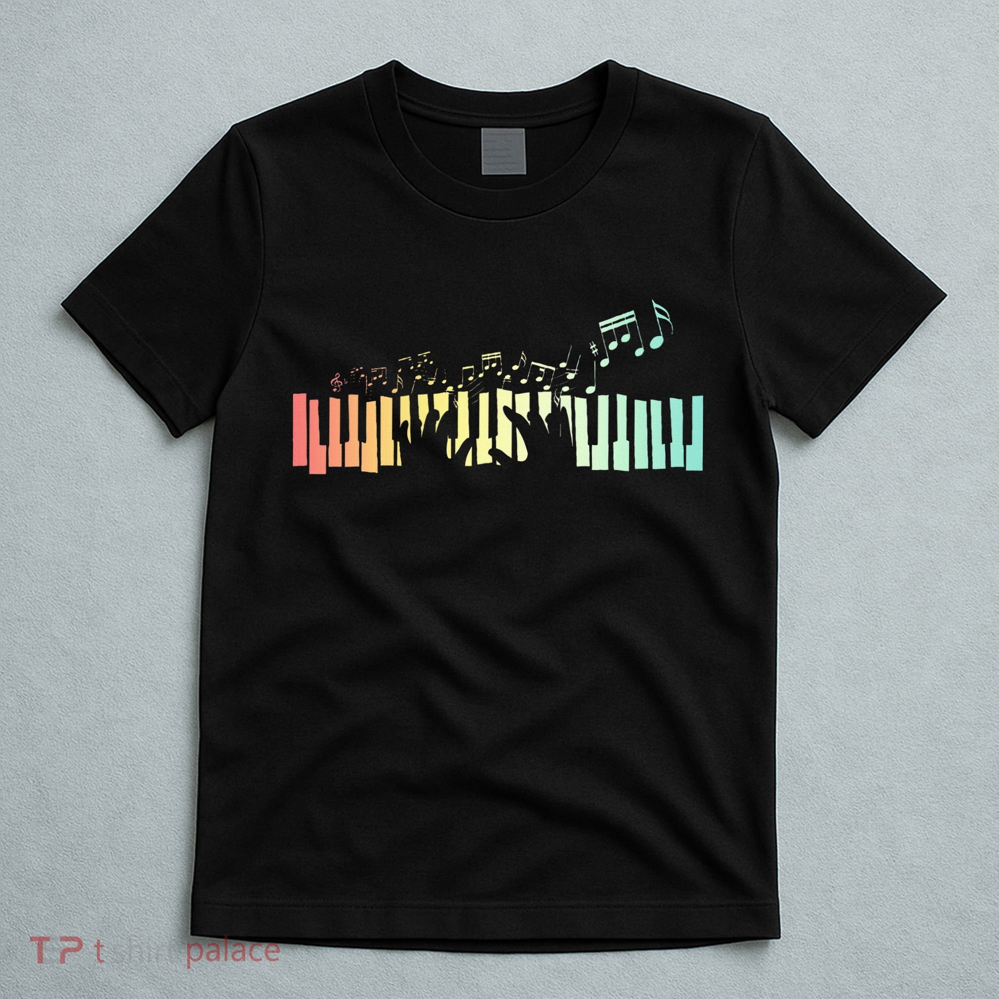 Pianist Gift Idea Keyboards Music Notes Piano T-Shirt