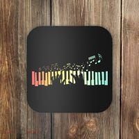 Pianist Gift Idea Keyboards Music Notes Piano Coaster thumb 0
