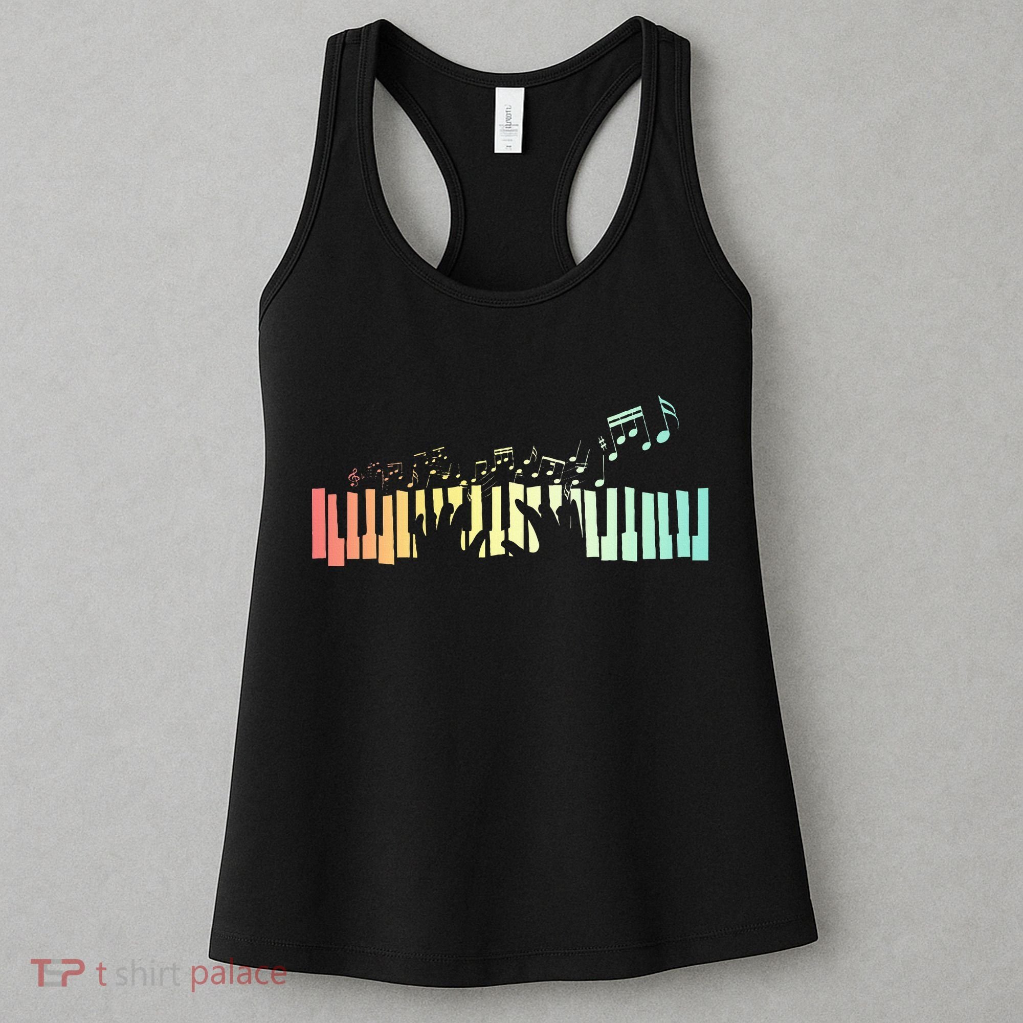 Pianist Gift Idea Keyboards Music Notes Piano Women's Tank Top