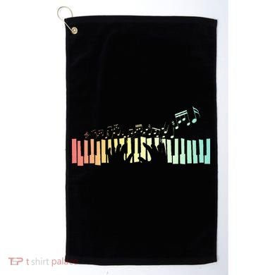Pianist Gift Idea Keyboards Music Notes Piano Golf Towel