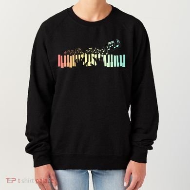 Pianist Gift Idea Keyboards Music Notes Piano Gift Women's Sweatshirt