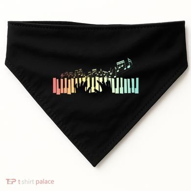 Pianist Gift Idea Keyboards Music Notes Piano Gift USA-Made Doggie Bandana