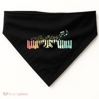 Pianist Gift Idea Keyboards Music Notes Piano Gift USA-Made Doggie Bandana thumb 0