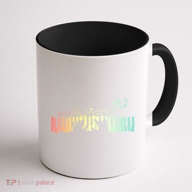 Pianist Gift Idea Keyboards Music Notes Piano Gift Coffee Mug back