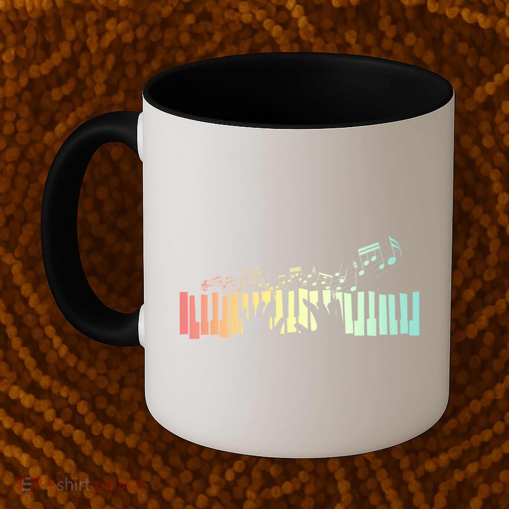 Pianist Gift Idea Keyboards Music Notes Piano Gift Coffee Mug