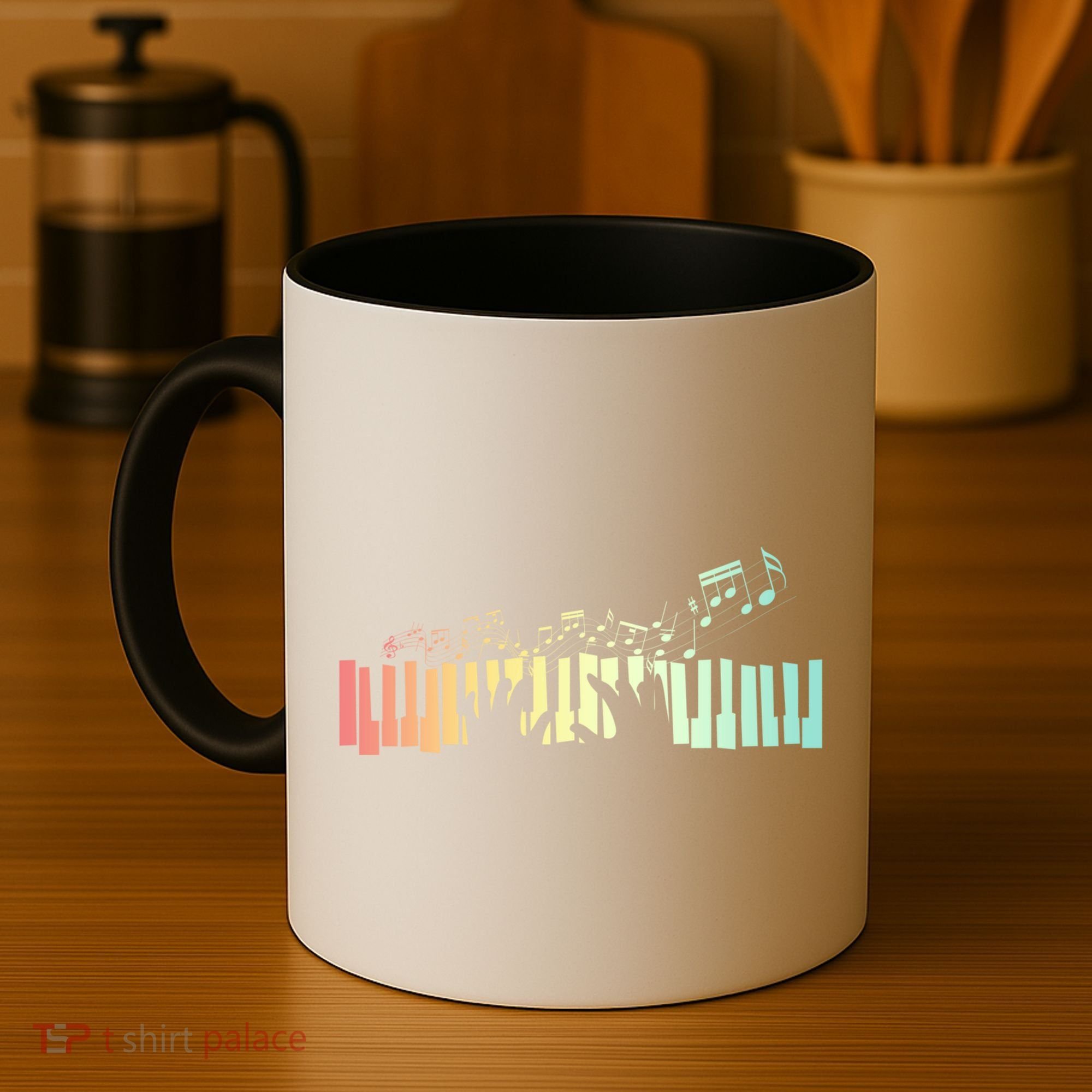 Pianist Gift Idea Keyboards Music Notes Piano Gift Coffee Mug