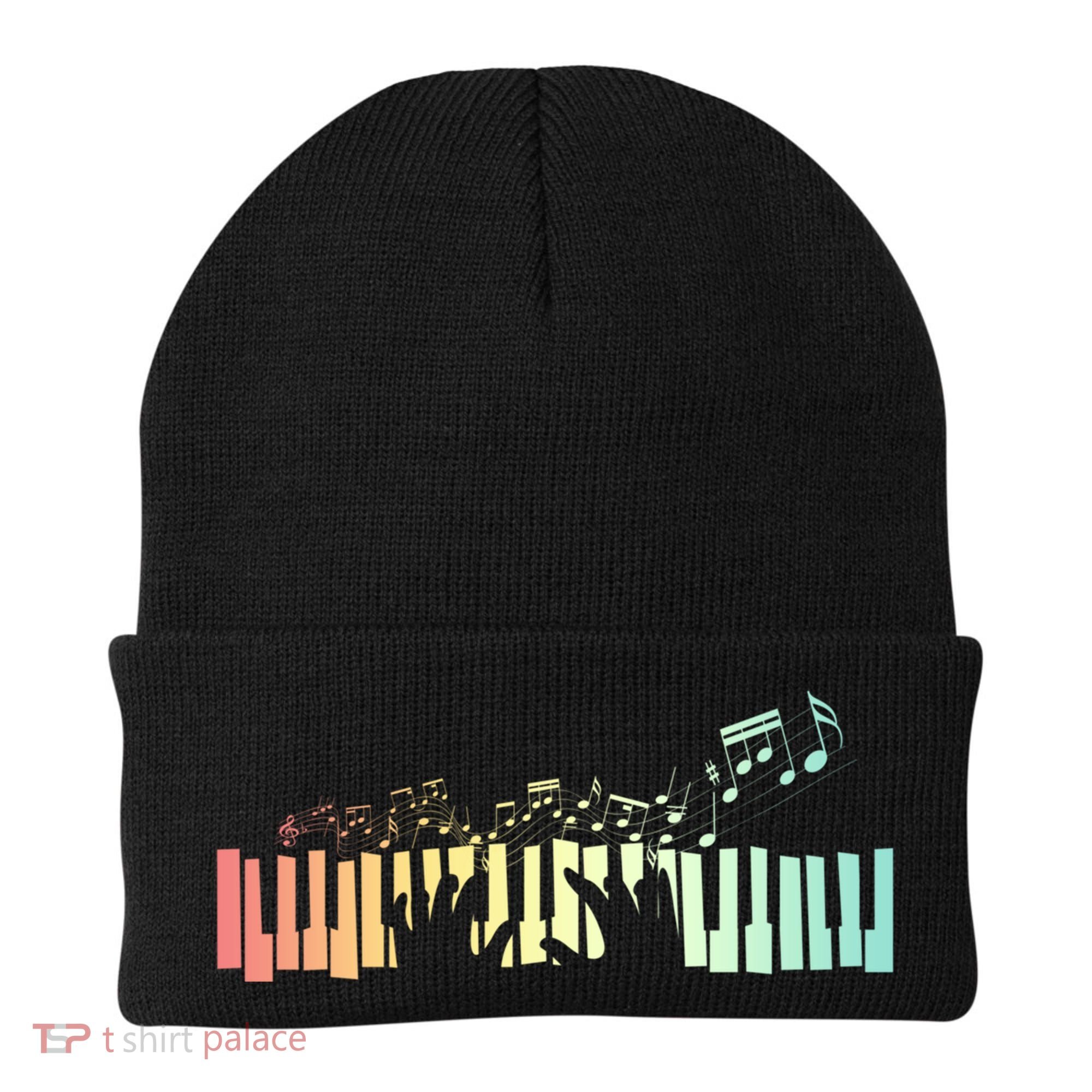 Pianist Gift Idea Keyboards Music Notes Piano Gift Beanie