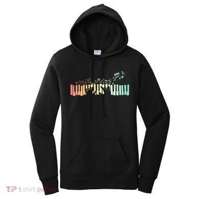 Pianist Gift Idea Keyboards Music Notes Piano Gift Women's Hoodie