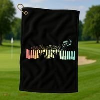 Pianist Gift Idea Keyboards Music Notes Piano Gift Golf Towel thumb 1