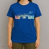 Pianist Gift Idea Keyboards Music Notes Piano Gift T-Shirt thumb 4