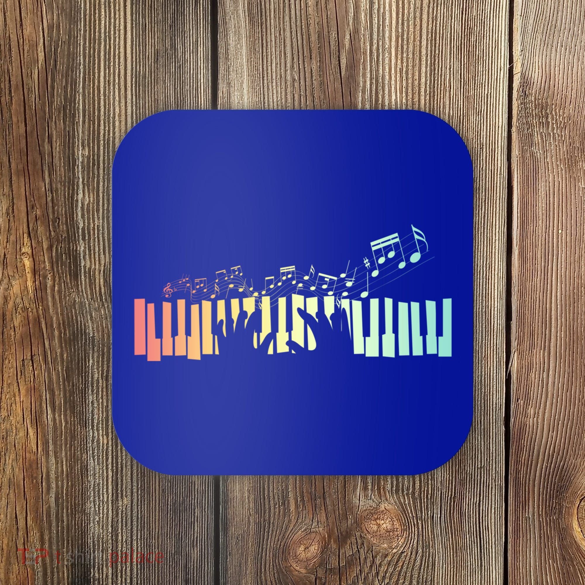 Pianist Gift Idea Keyboards Music Notes Piano Gift Coaster