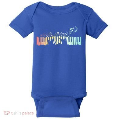 Pianist Gift Idea Keyboards Music Notes Piano Gift Baby Bodysuit