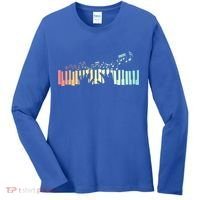 Pianist Gift Idea Keyboards Music Notes Piano Gift Women's Long Sleeve Shirt thumb 0
