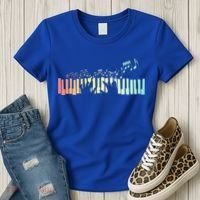 Pianist Gift Idea Keyboards Music Notes Piano Gift Women's T-Shirt thumb 3