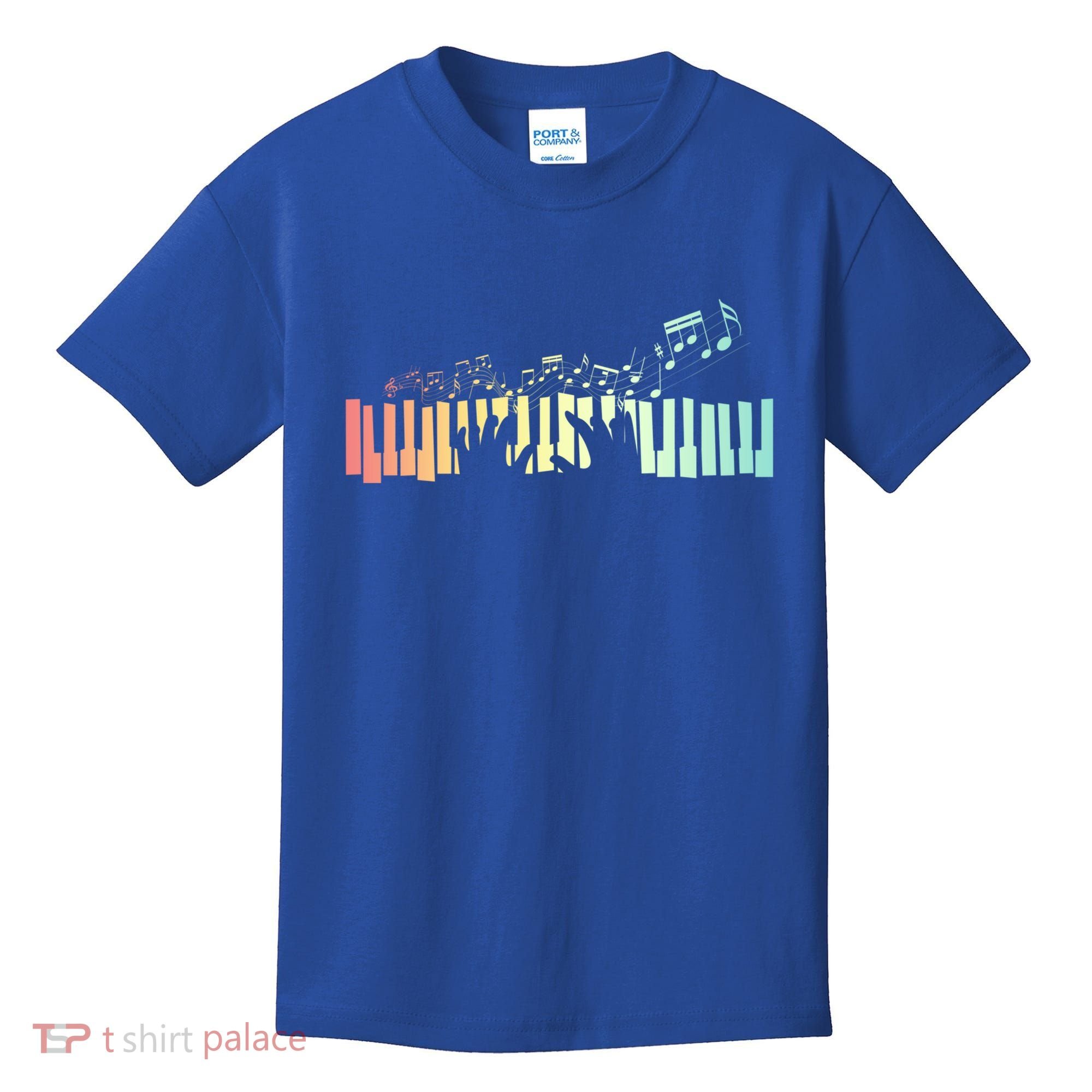 Pianist Gift Idea Keyboards Music Notes Piano Gift Kids T-Shirt