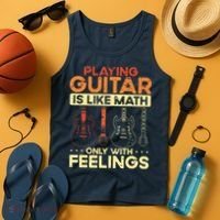 Playing Guitar Is Like Math Only With Feelings Guitar Tank Top thumb 4