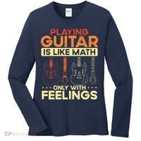 Playing Guitar Is Like Math Only With Feelings Guitar Women's Long Sleeve Shirt thumb 0