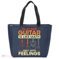Playing Guitar Is Like Math Only With Feelings Guitar Tote Bag thumb 0