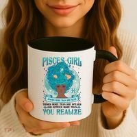 Pisces Girl Knows More Than She Says Coffee Mug thumb 3
