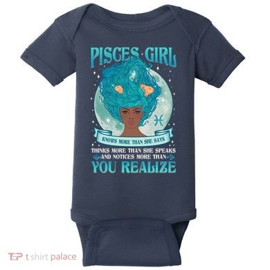 Pisces Girl Knows More Than She Says Baby Bodysuit