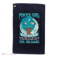 Pisces Girl Knows More Than She Says Golf Towel thumb 0