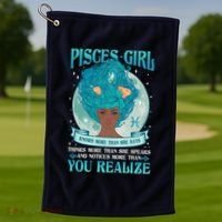 Pisces Girl Knows More Than She Says Golf Towel thumb 1