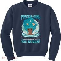 Pisces Girl Knows More Than She Says Kids Sweatshirt thumb 0