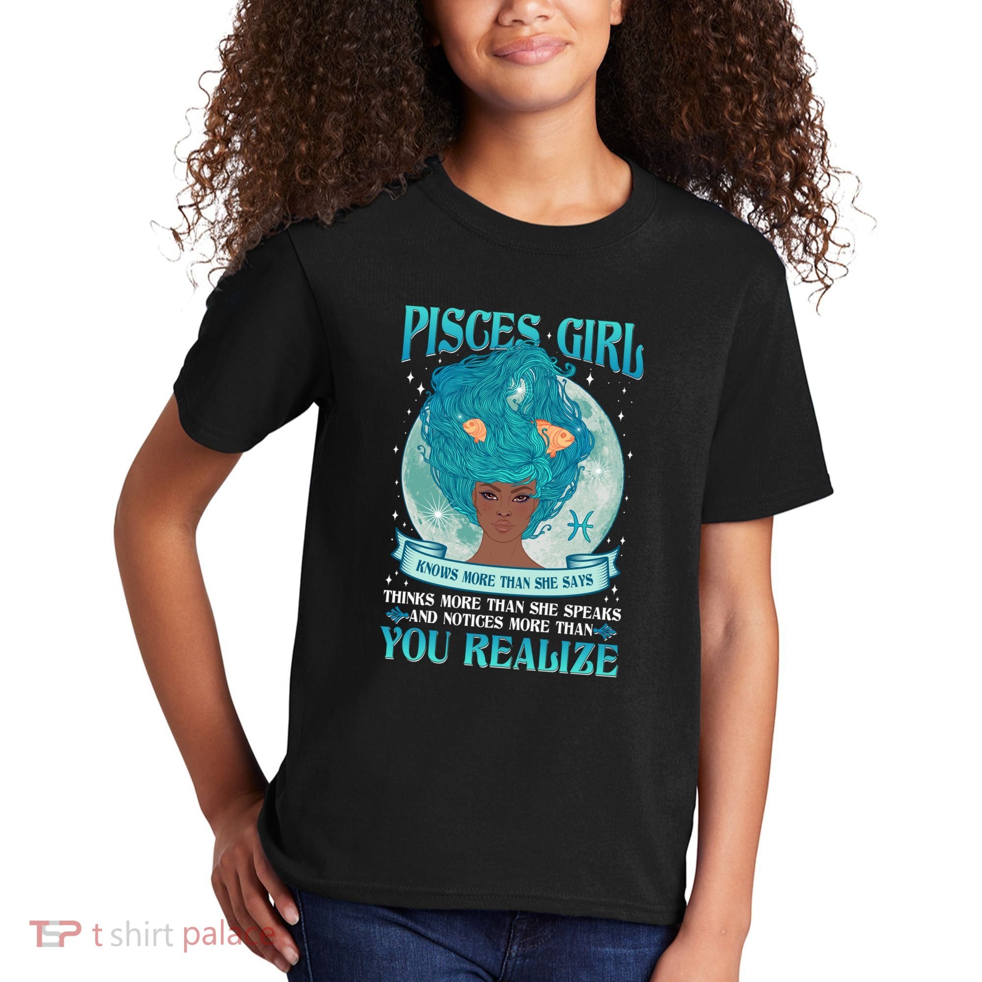 Pisces Girl Knows More Than She Says Kids T-Shirt