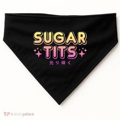 Pastel Goth Kawaii T Sugar Tits Sarcastic Gift USA-Made Doggie Bandana