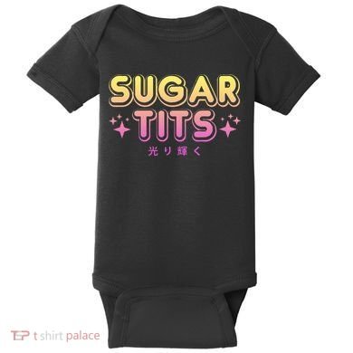 Pastel Goth Kawaii T Sugar Tits Sarcastic Gift Baby Bodysuit