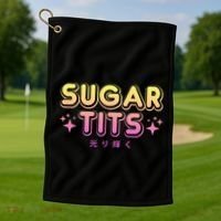Pastel Goth Kawaii T Sugar Tits Sarcastic Gift Golf Towel thumb 1