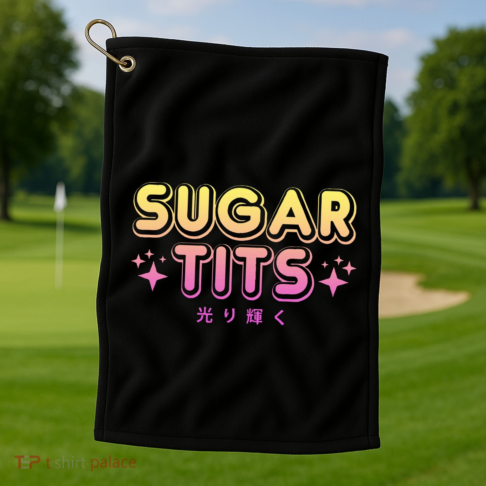 Pastel Goth Kawaii T Sugar Tits Sarcastic Gift Golf Towel