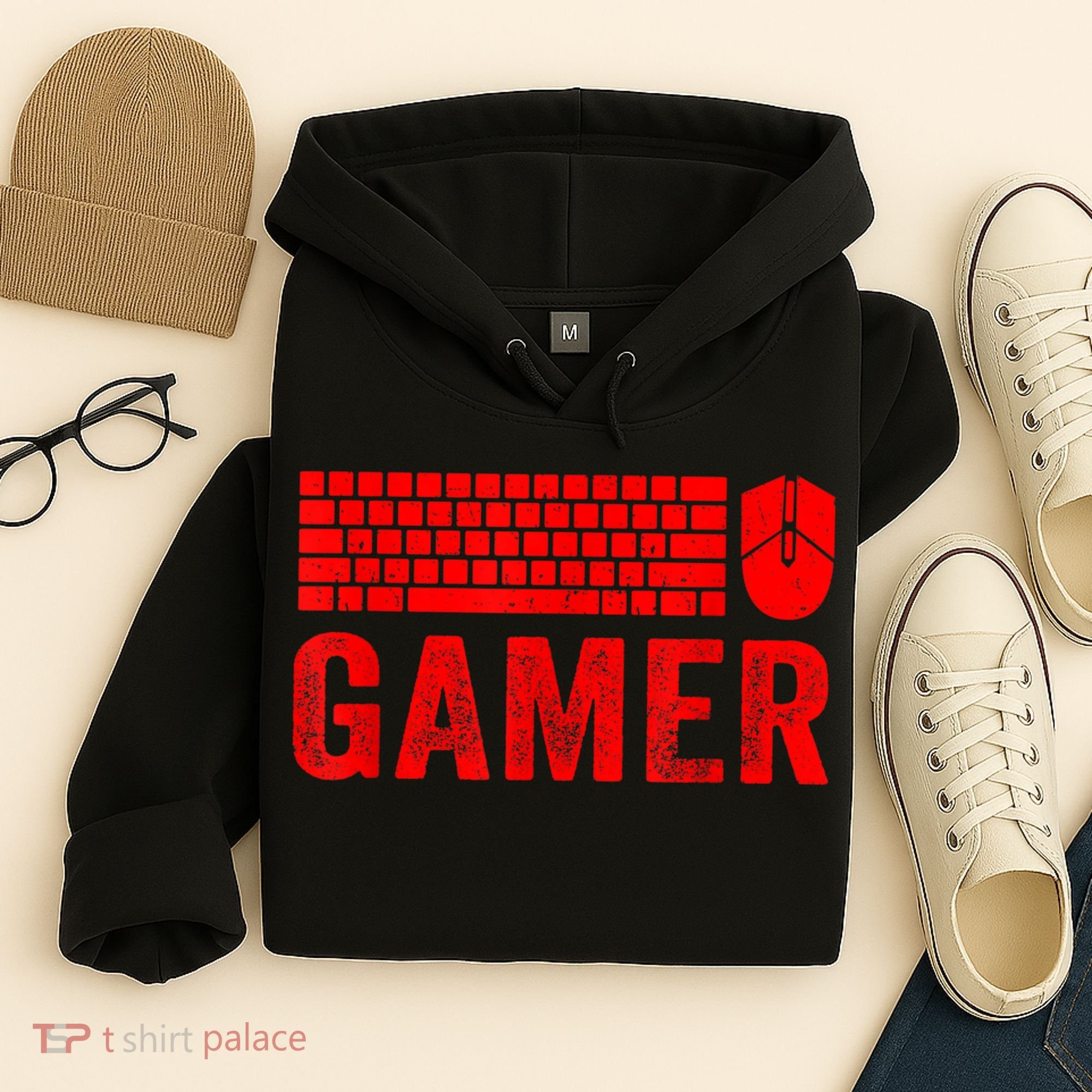 PC Gaming Keyboard Mouse WASD For Computer Gamers Hoodie