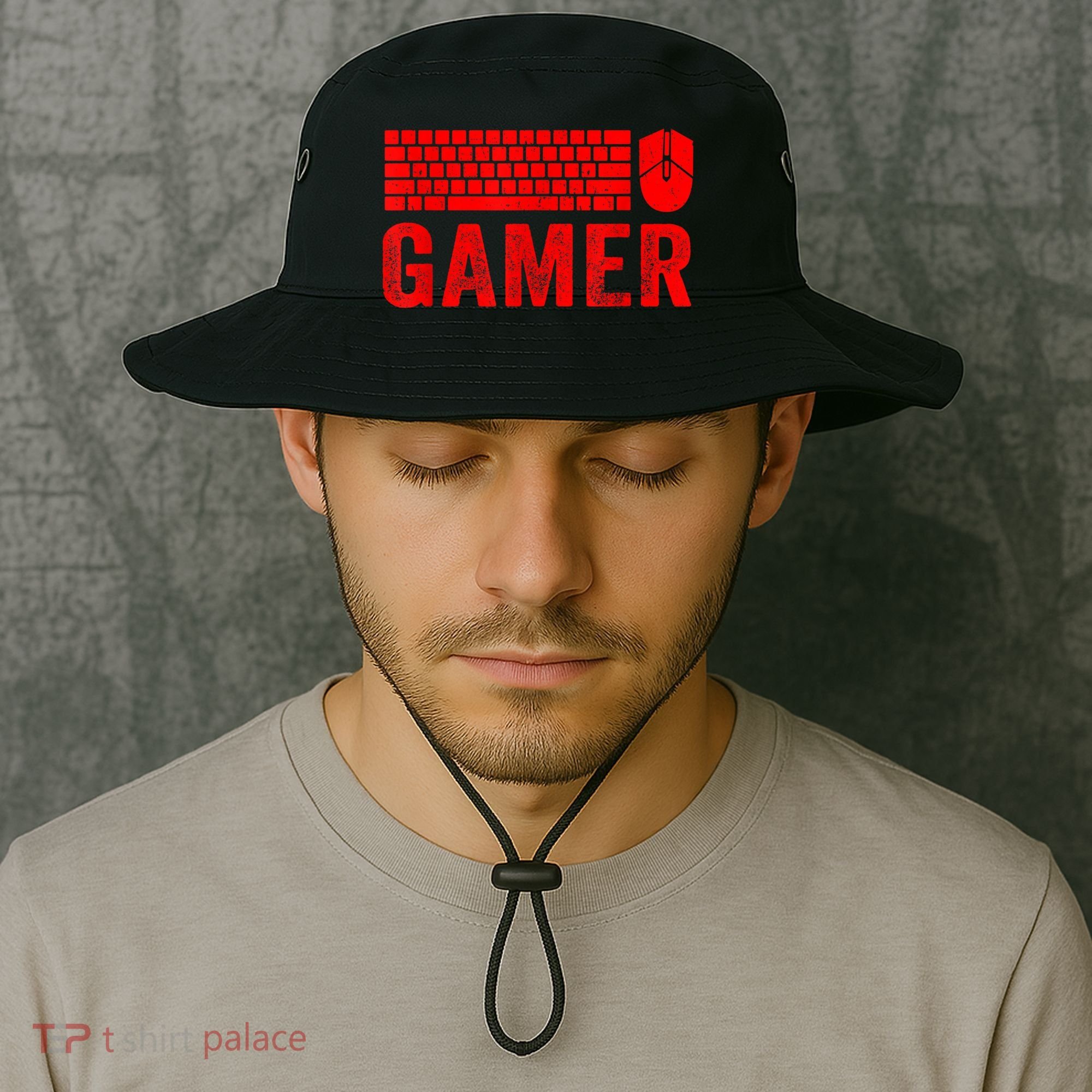 PC Gaming Keyboard Mouse WASD For Computer Gamers Bucket Hat