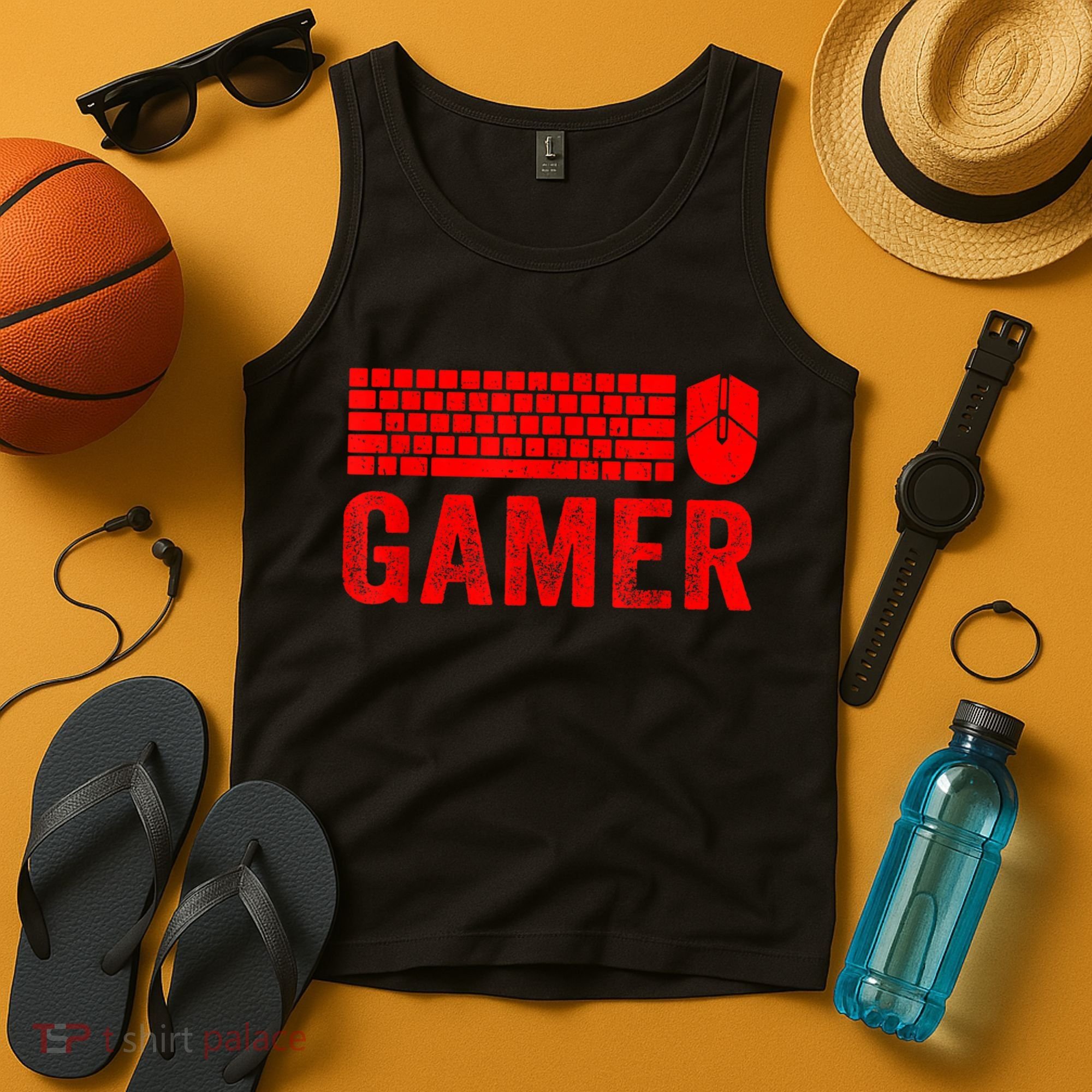PC Gaming Keyboard Mouse WASD For Computer Gamers Tank Top