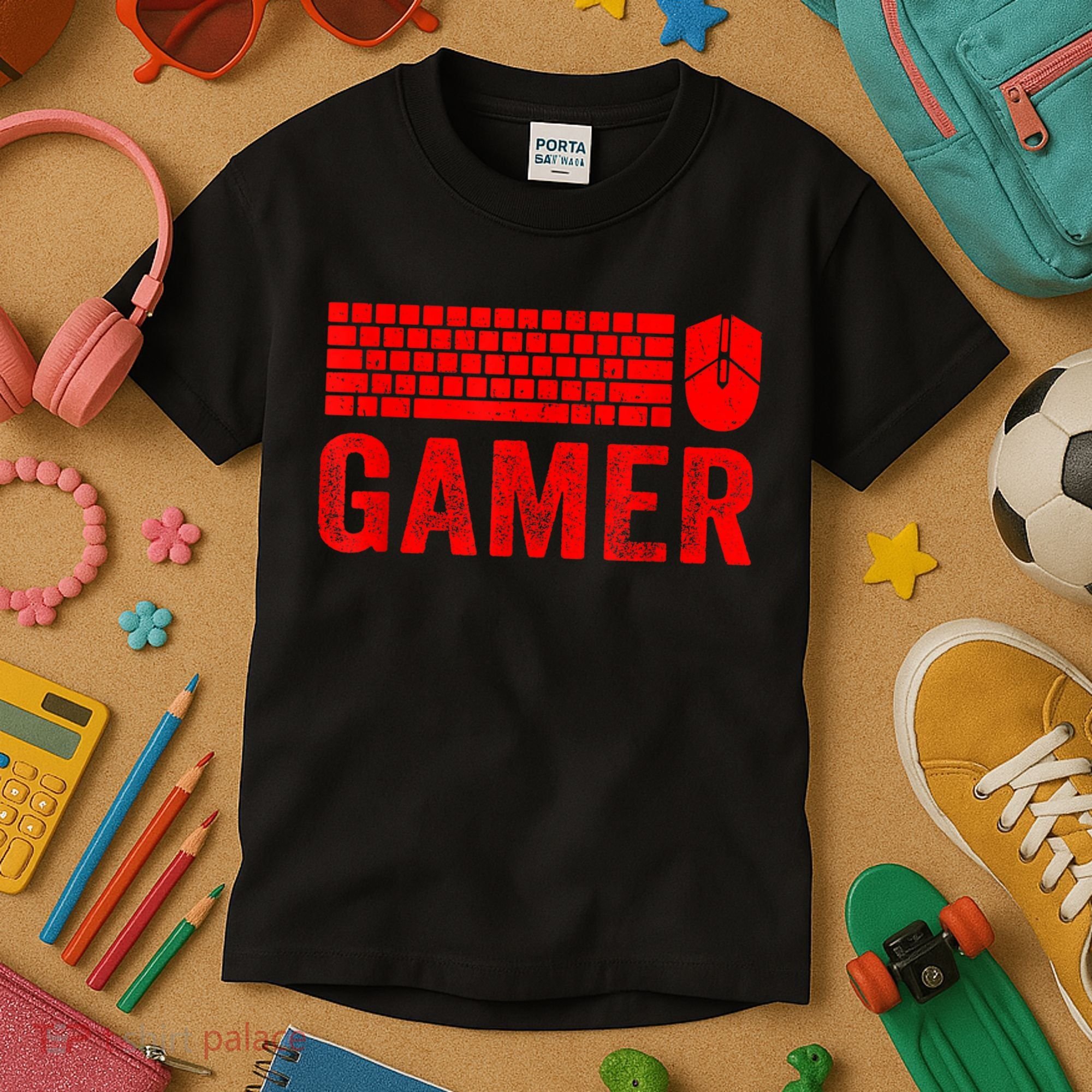 PC Gaming Keyboard Mouse WASD For Computer Gamers Kids T-Shirt