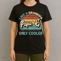 Papa G Like A Grandpa Only Cooler Vintage Dad Fathers Day T-Shirt thumb 4