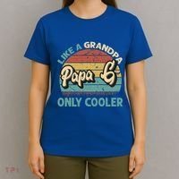 Papa G Like A Grandpa Only Cooler Vintage Dad Fathers Day Cute Gift T-Shirt thumb 4